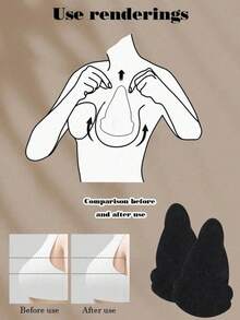 10pcs (30pcs) Gourd-Shaped Invisible Adhesive Pads, Suitable For Bra Use, Designed With Lifted Breast Style To Create A Lighter Visual Effect. Perfect For Low-Neck Tops, Romantic Dates And Daily Outfits, Suitable For Dresses, Evening Gowns, Parties, Dinners, Graduation Ceremonies, Dates And Music Festivals, All Year Round. - Multicolor - View 2