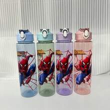 Disney 5PCS Cute Cartoon Water Cups, Leak-Proof Plastic Sports Water Bottle, Cute Personalized Gift, Suitable For Outdoor Hiking, School, Office, Perfect Gift - Multicolor - View 1