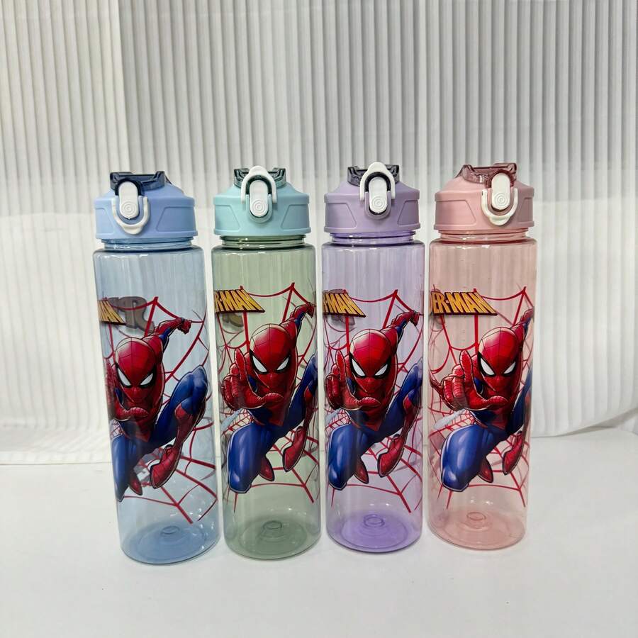 Disney 5PCS Cute Cartoon Water Cups, Leak-Proof Plastic Sports Water Bottle, Cute Personalized Gift, Suitable For Outdoor Hiking, School, Office, Perfect Gift - Multicolor - View 1