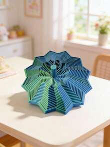 Stress Relief Toy/3D Printed Optical Illusion Folding Puzzle Toy/Polygon Carrot Tower/Stress Relief Spiral 3D Design Stacking Toy/Hexagon Relaxation Ornament, Multi-Color Durable Plastic Decoration, Multi-Color Star-Shaped Fidget Toy - Multicolor - View 13