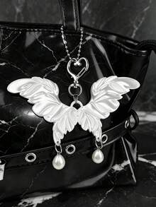 Angel Wing Pearl Bag Charm Keychain, Aesthetic Y2K Butterfly Wing Pendant Accessory For Handbag Backpack Decoration - Multicolor - View 2