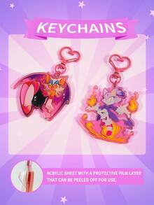 Anime Acrylic Keychain, Blaze & Rouge Anime Character Bag Charm, Cute Phone Pendant, Gift For Fans And Anime Lovers, Birthday, Halloween, Christmas, Valentine's Day - Multicolor - View 2