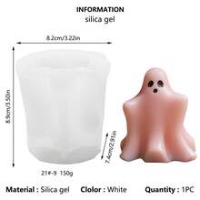 3pcs Halloween Pumpkin Ghost Silicone Candle Molds, Halloween Pumpkin Ghost Element Halloween Plaster Ornament Aromatherapy Silicone Molds - White - View 8