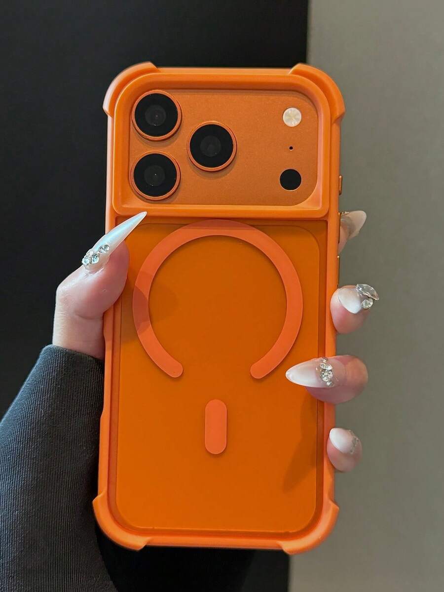 1 buah Casing Ponsel Magnetik Taktil Empat Sudut Transparan Matte Mewah, Kompatibel dengan iPhone 18 Pro Max 17 Pro Max AIR 16 15 14 13 12 11 Pro Max Plus, Penutup Belakang Silikon Lembut