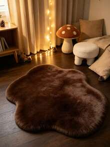 1pc Autumn/Winter Faux Rabbit Fur Design Decorative Rug Mat - Luxury Decor, Plush Feel Rug, Decorative Carpet, Bedroom Decor, Small Rug, Carpet, Home Decor, Living Room Rug, Living Room Small Rug, Bedroom Rug, Living Room Home Decor, Outdoor Rug, Washable Carpet - Multicolor - View 3