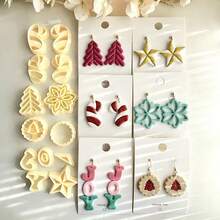Christmas Clay Cutter, Christmas Polymer Clay Cutter, Winter Polymer Clay Cutter For Earring Making, Polymer Clay Jewelry Christmas Clay Cutter - Yellow - View 1