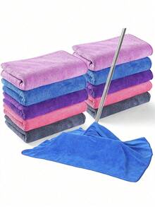 1/4/8pcs New Microfiber Cleaning Cloth, Barber Shop & Beauty Salon Towel, Absorbent Thickened Car Cleaning Cloth, Cleaning & Car Wash Towel, Lint-Free Absorbent Cleaning Rag, Suitable For Kitchen, Floor, Window, Mirror, Glass, Tableware, Screen And Car Window Cleaning, Durable Cleaning Essential, Random Color, Convenient And Practical (Note: Please Check Specifications Before Ordering) - Multicolor - View 2