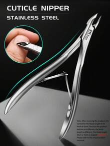 Nail Cuticle Care Tool Nail Clipper With Nail Pusher Nail Nipper Professional Stainless Steel Nail Cuticle Removal Tool Durable Foot & Hand Manicure Tools (Silver) Randomly Shipped 5mm Or 4mm - Silver - View 5