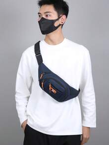 Sporty Multi‑Pocket Waist Fanny Pack, Durable Oxford Sling Pouch, Portable Crossbody Bag For Running Cycling Outdoor Sports - Multicolor - View 9