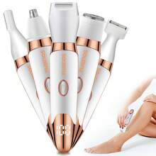 1pc 5-In-1 Electric Hair Remover Multifunctional USB Rechargeable Women's Digital Display Shaver Nose Hair Eyebrow Private Area Trimmer Set - View 1
