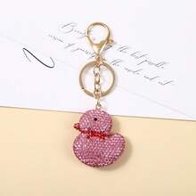 Japanese Cartoon Full Diamond Yellow Duck Keychain Hot Diamond Duck Pendant Cute Bag Pendant Phone Case Hanging Decoration - Multicolor - View 9