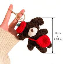 Set Gantungan Tas Boneka Beruang & Anak Anjing Lucu, Koleksi Liontin Hewan Lembut dengan Detail Topi/Pita/Wortel/Tas Rajutan, Aksesori Gantung Tas Tangan dan Ransel yang Manis, Hadiah - MultiWarna - View 3