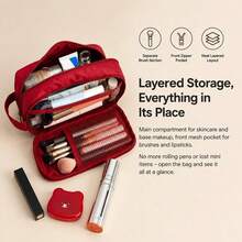 1 Large Capacity Waterproof Makeup Bag – Portable Travel Cosmetic Storage Bag With Multiple Compartments.Pencil Pouch(All-Season Back To School Supplies)Note: Medium And Small Sizes Are Single-Layer - View 4