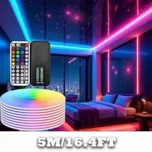 Acosh Neon USB LED Neon Light Strip 44-Key Remote Control, 5V RGB Flexible LED Rope Light, Suitable For Bedroom Room Decoration - RGB - View 15