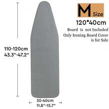 1pc Blue Leaf Pattern Ironing Board Cover | Polyester Material, Heat Resistant, Elastic Edge, Easy To Install, Machine Washable, Fits Most Ironing Board Sizes, Cover Only - Grey - View 12