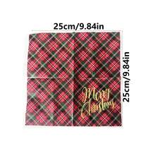 8pcs/44pcs Christmas Table Decor Set, Plaid Paper Napkins, Christmas Tree Cutlery Holder Bag, Christmas Dinner Party Home Table Decoration Supplies - Multicolor - View 7