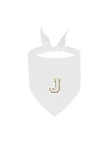 1pc Personalized White Pet Scarf Featuring Letter Designs-A Great Gift And Pet Accessory. Choose A Backpack Customized With Your Furry Friend's Initial; It Is Perfect For Hiking, Camping, Traveling, And Park Walks With Small To Medium-Sized Pets. - White - View 27