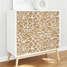 1 Roll 2D Hollow Geometric Self-Adhesive Wallpaper, Removable Sticker, Wall Cabinet Home Decor, Decorative Wall Sticker, Home Decor And Accessories, 17.32in Wide, Tenant Friendly, DIY Decorative Sticker - Geometry - View 4