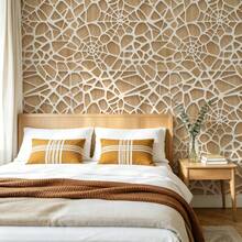 1 Roll 2D Hollow Geometric Self-Adhesive Wallpaper, Removable Sticker, Wall Cabinet Home Decor, Decorative Wall Sticker, Home Decor And Accessories, 17.32in Wide, Tenant Friendly, DIY Decorative Sticker - Geometry - View 3