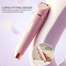 Rechargeable 3-In-1 Electric Trimmer & Shaver, 3 Interchangeable Washable Trimmer Heads, Compact Grooming Kit With Contoured Design, Suitable For Nose Hair, Ear Hair, Bikini Area, Underarms, Legs, Home & Travel Use - Upgraded Version - View 3