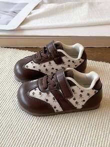 Yellow Brown Patchwork Boys Hiking Shoes Non‑Slip Thick Sole Outdoor Sports Sneakers - Brown - View 3