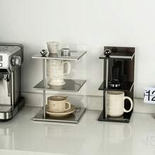 3-Tier Stainless Steel & Acrylic Countertop Shelf Organizer For Coffee Bar - View 7