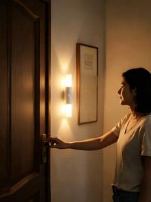 1pc RGB Motion Sensor Night Light, Magnetic Wall Light, USB Rechargeable LED Light, Christmas Decor Light, Suitable For Indoor Bedside Lamp, Closet Light, Hallway, Stairs - Multicolor - View 5