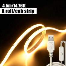 USB Powered LED Strip Light, White & Warm White Selectable Flexible Self‑Adhesive LED Tape, Multiple Lengths Available, Indoor Ambient Lighting For TV Backlight, Bedroom, Cabinet Home Decoration - Multicolor - View 12