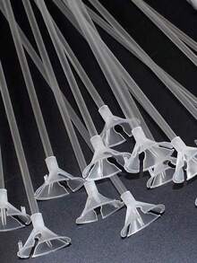 1/10/20pcs Transparent Plastic Balloon Support Sticks With Clips, Sturdy Reusable Balloon Holders, Easy To Assemble, Suitable For Home Birthday Wedding Holiday Party Event Decoration Accessories - Balloon Stand - View 8