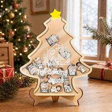 1pc Christmas Tree Reward Jar Set With Decorative Base And Reward Tokens, Perfect For Home Learning And Christmas Gifts. Elegant Tree Design, Ideal For Home Reward Management And Seasonal Gift Exchange - A - View 3