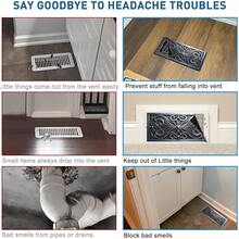 4PCS, Magnetic Vent Cover, Typical European Classical Scroll Pattern, 5.5*12IN, Suitable For Floor, Wall, Ceiling Vents, Home Decor - Dark Grey - View 5