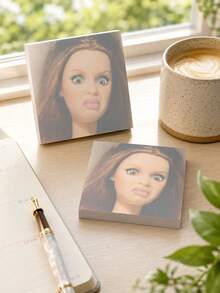 Funny Prank Expression Face Sticker Memo Pads, Creative Unique High-Quality Paper Square 50 Pages Detachable, Daily Planner Memo Notebook, Suitable For Office School Students Colleagues, April Fools Day Back To School Season Desk Decor Gift - one-size - View 2