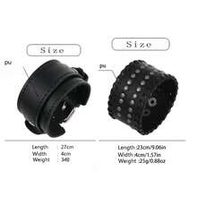 2 Buah Gelang Gaya Punk Motor Hitam, Cocok untuk Berkendara Sehari-hari Pria, Pakaian Fashion Luar Ruangan, Set Gelang Istimewa sebagai Hadiah untuk Pria - Hitam - View 2