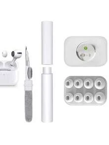 Replacement Ear Tips With Noise Reduction Hole Compatible With Airpods Pro And Compatible With Airpods Pro 2nd Generation, 3-In-1 Cleaner Kit Compatible With Airpods 1 2 3 Pro/Pro 2, Silicone Ear Tips Compatible With Airpods Pro - White - View 1