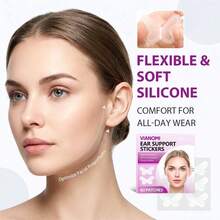30/60/120/6pcs Invisible Ear Support Patches, Transparent Silicone Ear Stickers, Self-Adhesive Design, Thin And Invisible, Hard To Detect. Butterfly Shape Fits Ear Contour, Firmly Adheres, Easily Modifies Ear Shape. Soft And Skin-Friendly Material - One Size - View 3