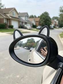 2/4pcs Cute Cat Ear Car Blind Spot Mirror, High Definition Wide Angle Convex Rearview Safety Mirror, Universal Car Accessory, Suitable For Women Girls SUV Sedan - A - View 4