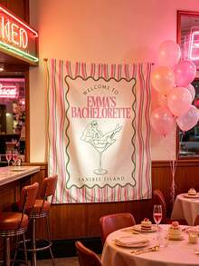 Personalized Bachelorette Party Backdrop, Customizable Text Party Banner, Exquisite Bridal Shower And Social Club Decor, Indoor/Outdoor Single Party Backdrop And Signage - Multicolor - View 5