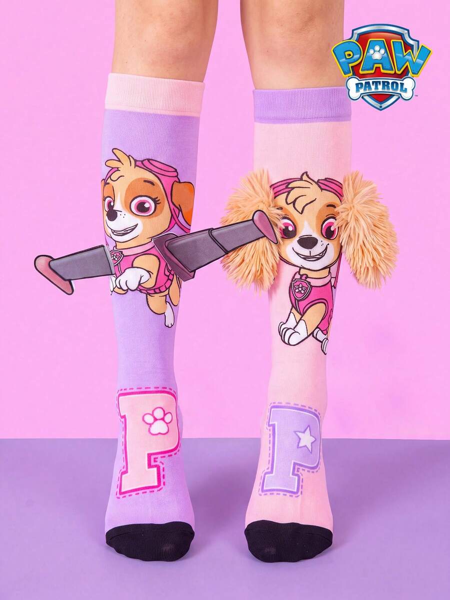 1 Pair Paw Patrol 3D Ear Socks, Creative 3D Wing Kids Socks, Christmas Gift Socks - Multicolor - View 1