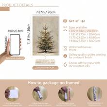 1 Piece, Vintage Style Christmas Tree Pattern: Rustic Fir Tree, Neutral Holiday Decor - Santa Claus, Yuletide, Xmas, Christmas Day, Canvas Wall Decor, Popular Autumn Farmhouse Style Canvas Poster, Suitable For Modern Home Decor, Room, Living Room, Bathroom, Kitchen, Living Room, Home Decor. - A - View 13