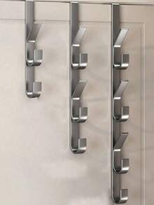 2/3/5/7 Hooks Over Door Hook, Coat Hook, Towel Hook Storage Rack, Used After Shower To Hang Towels, Clothes, Hats, Bathroom, Closet, Used To Hang Coats, Clothes, Backpacks, Hats, Wallets, Metal Towel Rack - White - View 7