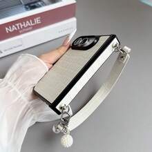 1pc Boys Girls Phone Case, Popular Fashion High-End Minimalist Design Crocodile Texture Hinge Same Style Hand Strap, Compatible With Apple Protective Case, Folding Phone Case, Lightweight, Shockproof, Anti-Slip, Smart Phone Case, Compatible With IPhone Ultra - Multicolor - View 10