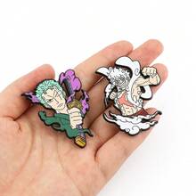 Bros Enamel Roronoa Zoro One Piece, Pin Lencana Anime Gaya Tiga Pedang, Cocok untuk Ransel dan Jaket, Perhiasan Koleksi Anime, Hadiah untuk Penggemar. - MultiWarna - View 4