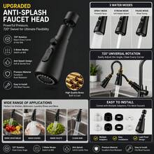 1080° Rotating Faucet Aerator, 3 Modes Kitchen Sink Sprayer Head With Pause & Spray, Anti-Splash Universal Faucet Extender, High Pressure Water Saving Nozzle For Kitchen/Bathroom, Easy Install With Brass Adapter - 1080° Rotating Faucet Aerator - View 6