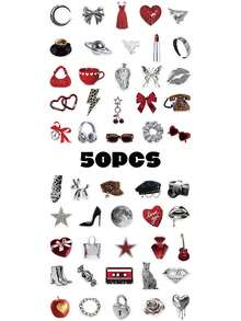 50PCS, The Silver Millennium Mobile Phone Stickers, PVC Material, Scrapbook Supplies, Creative And Aesthetic Design Sticker, Suitable For Mobile Phone Cases, Tablets, Laptops, Suitcases, Cars, Notebooks, Helmet, Guitar, Skateboard, Storage Box, Computer, - Multicolor - View 12