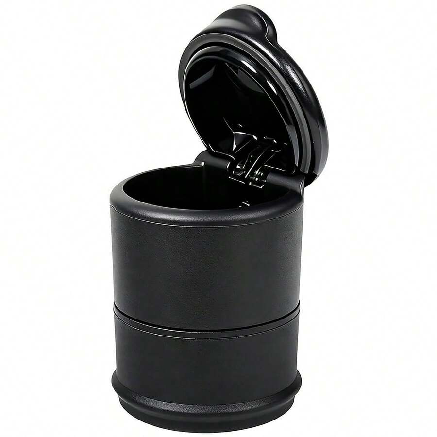 Car Split Design Center Console Ashtray, Solid Color Car Ashtray, Round Plastic Ashtray, One-Handed Open/Close Storage Trash Can, Portable Home & Car Dual-Use Accessory, Back To School Supplies, Lightweight And Portable - Multicolor - View 1