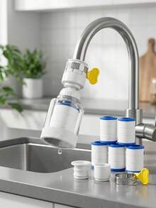 3/2/1pc 360° Rotating Faucet Filter - Water Purification Accessory, Leak-Proof Filtration Function. Removes Impurities From Water, Suitable For High Flow Use, Easy To Install, Applicable For Kitchen, Bathroom, Coffee Shop, School, Back To School - Multicolored. - View 3