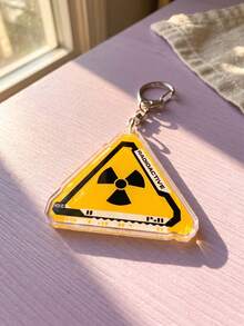 1Pc/6Pcs Cyberpunk & Sci-Fi Themed Acrylic Keychains, Including Night City License Plate, Lucy, Samurai Logo, Militech Asset Tag & Radiation Symbol Designs, Fashionable Bag Charms, Suitable For: Back To School, Gift For Anime Fans, Exquisite Collection, All Seasons - Multicolor - View 11