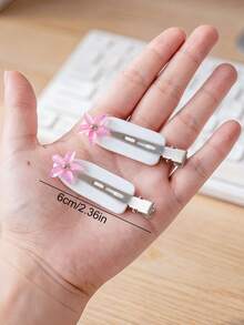 20/10pcs Pink & White Rhinestone Flower Seamless Hair Clips, Basic Durable No-Damage Hair Accessories, Sweet Cute Minimalist Hair Clips - Suitable For Women And Girls, Daily School Party Vacation - Multicolor - View 7