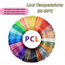 PCL 3D Printing Pen Filament Consumables, Suitable For Low-Temperature Printing, 1.75mm Diameter, 10 To 30 Random Colors Available, Not Easy To Clog The Nozzle, Made Of Corn Starch, Low-Temperature Compare To PLA. - View 2