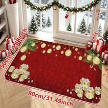 1/2/3pcs Christmas Theme Kitchen Rug, Flannel Kitchen Rug, Comfortable Soft Absorbent Non-Slip Machine Washable With Backing, Multi-Functional Home Floor Mat, Suitable For Entryway, Living Room, Bedroom, Kitchen, Dining Room, Bathroom, Laundry Room, Patio, Hallway, Holiday Christmas Decoration Mat - Multicolor - View 11